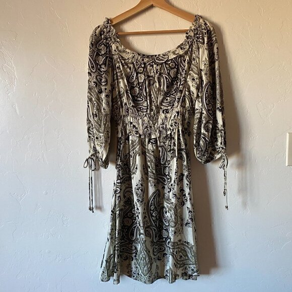 Elie Tahari Paisley Puff Sleeve Mini Dress - Picture 11 of 12